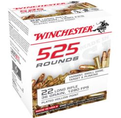 opplanet winchester 525 22 long rifle 36 grain copper plated hollow point rimfire ammo 525 rounds 22lr525hp main
