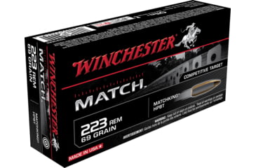 opplanet winchester match 223 remington 69 grain boat tail hollow point centerfire rifle ammo 20 rounds s223m2 main