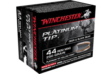 opplanet winchester platinum tip hollow point 44 magnum 250 grain platinum tip hollow point centerfire pistol ammo 20 rounds s44pthp main